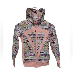 Ivivva Scuba Fleece Hooded Colorful Jacket Girls Size 8